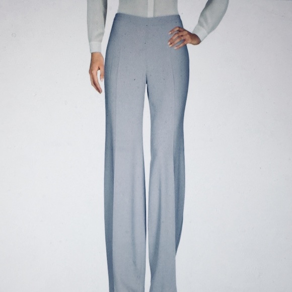 light blue silk pants